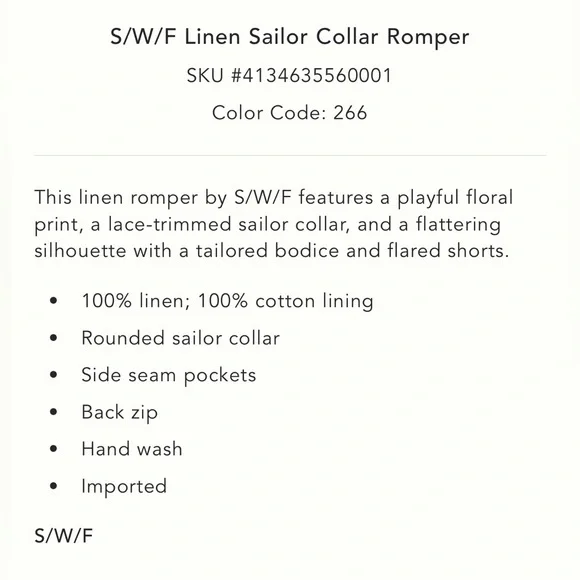 Anthropologie SWF Linen Romper - Picture 4 of 8